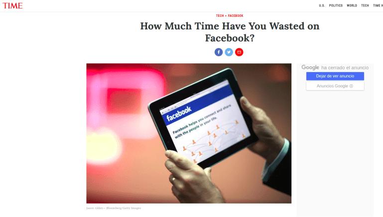 Quanto tempo você gastou no facebook?